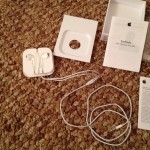 Apple EarPods unwound, but still in the case