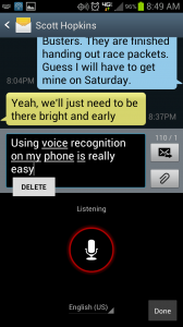 Texting with voice input