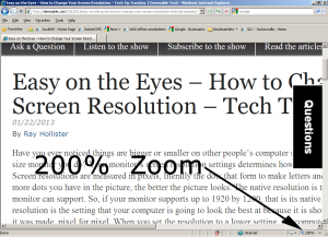 Zoom Level Set at 200%