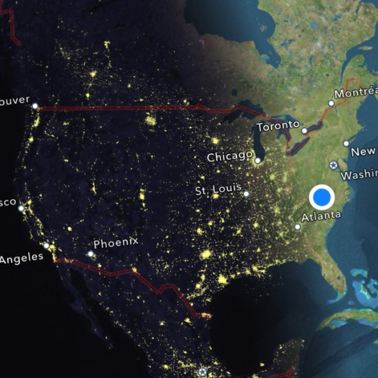Night view in Apple Maps
