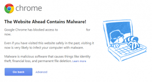 You may see warnings like this if you attempt to visit a malicious website. Image Credit: Google
