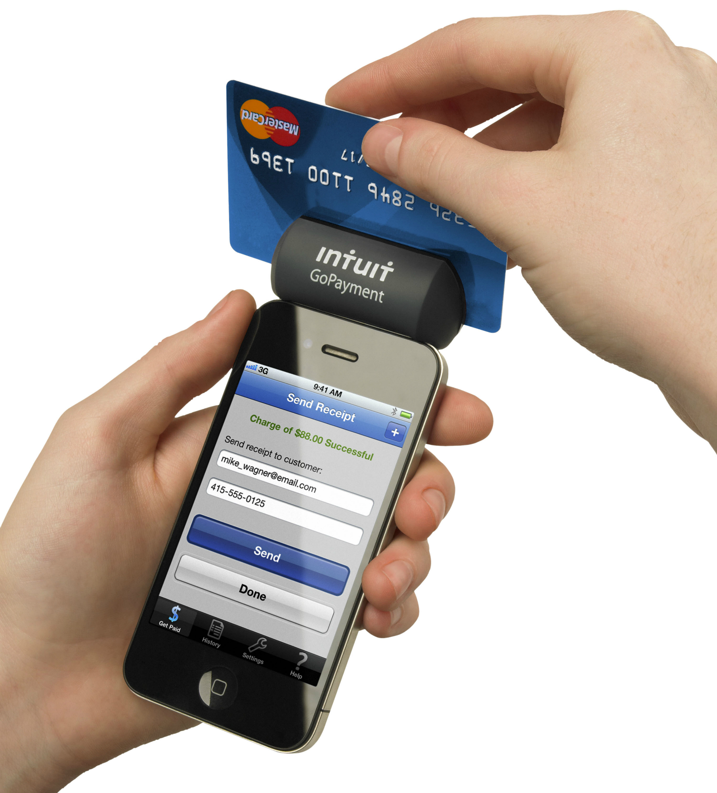Intuit, makers of Quicken and QuickBooks, also makes the GoPayment credit card reader. Image credit: Intuit
