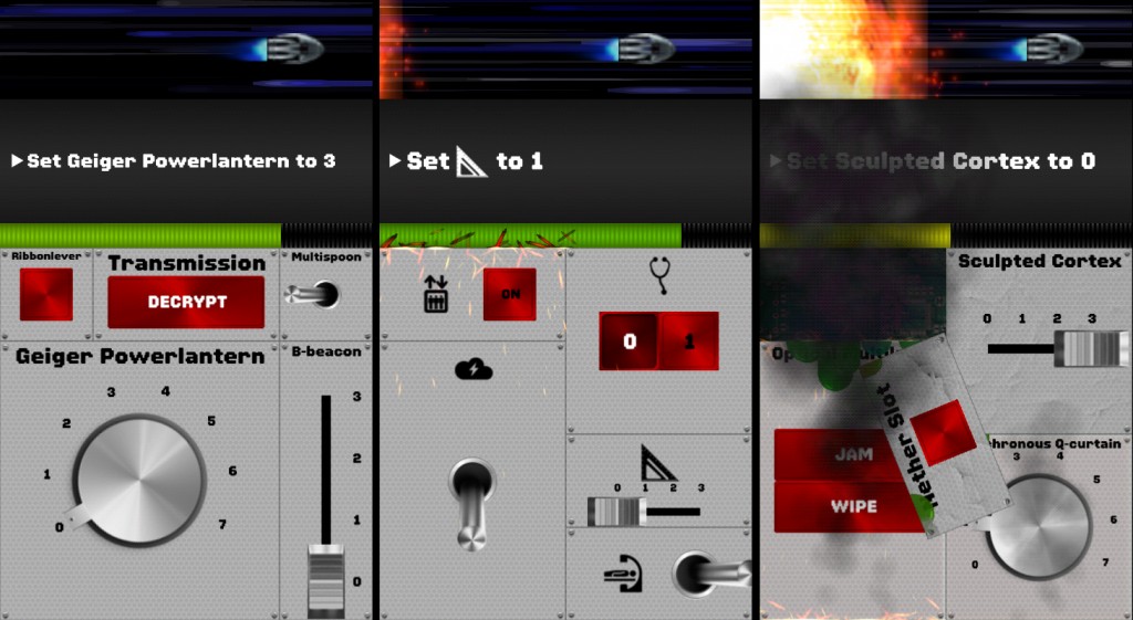 In-app screenshots from Spaceteam! Image credits: Sleeping Beast Games
