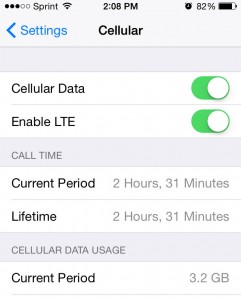 You can see your iPhone usage under the "Cellular" menu in the Settings app. Image credit: Annie Black / WJCT