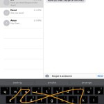 The Swype keyboard running on an iPad with iOS 8. Image credit: Swype