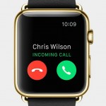 An incoming call notification on the Apple Watch Edition.