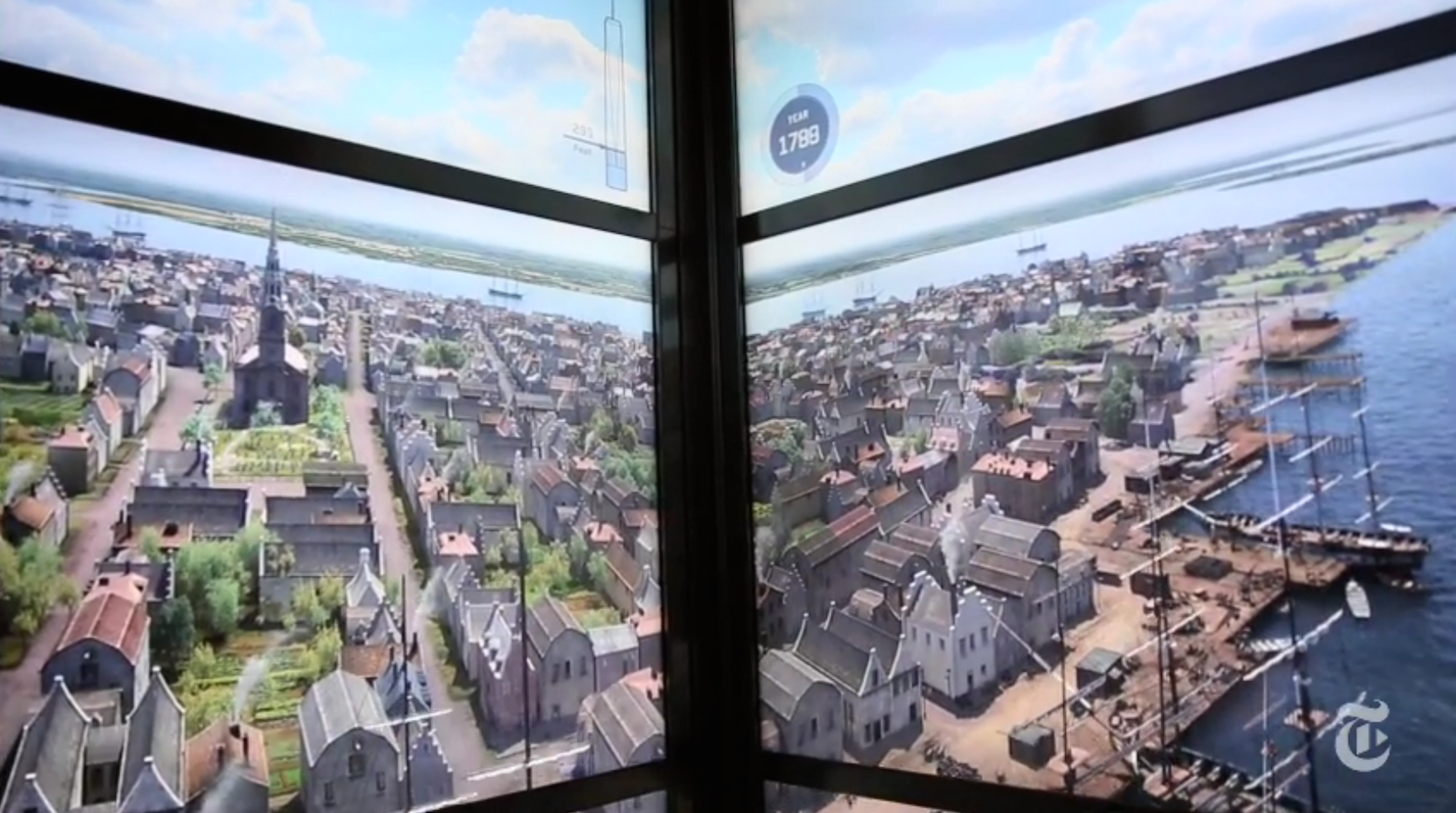 New York City 1789 as seen in the elevators at One World Trade Center